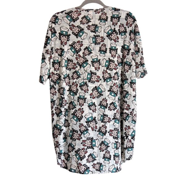 Patriot "Uncle Sam" Tunic Top LulaRoe IRMA Small USA Americana High Low Casual - Picture 3 of 8